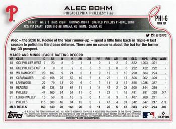 2022 Topps Philadelphia Phillies #PHI-6 Alec Bohm Back