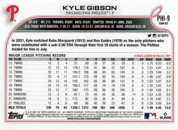 2022 Topps Philadelphia Phillies #PHI-9 Kyle Gibson Back