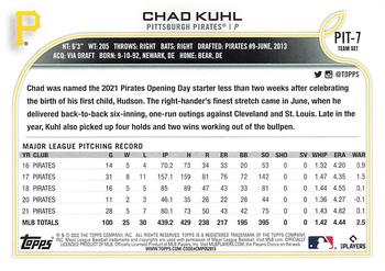 2022 Topps Pittsburgh Pirates #PIT-7 Chad Kuhl Back