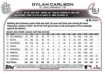 2022 Topps St. Louis Cardinals #STL-2 Dylan Carlson Back