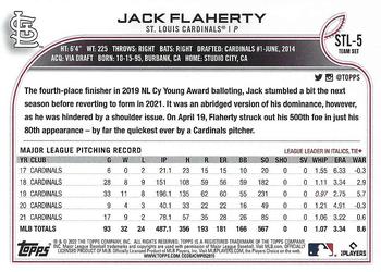 2022 Topps St. Louis Cardinals #STL-5 Jack Flaherty Back