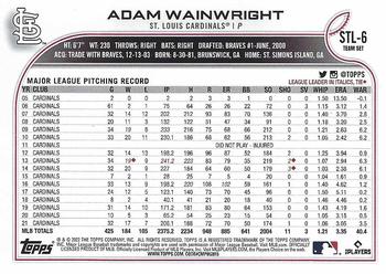 2022 Topps St. Louis Cardinals #STL-6 Adam Wainwright Back