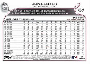 2022 Topps St. Louis Cardinals #STL-7 Jon Lester Back