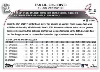 2022 Topps St. Louis Cardinals #STL-8 Paul DeJong Back