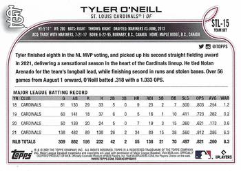 2022 Topps St. Louis Cardinals #STL-15 Tyler O'Neill Back