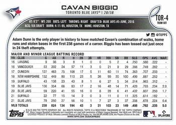 2022 Topps Toronto Blue Jays #TOR-4 Cavan Biggio Back