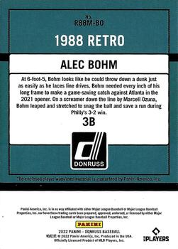 2022 Donruss - Retro 1988 Materials #R88M-BO Alec Bohm Back