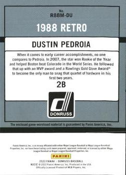 2022 Donruss - Retro 1988 Materials #R88M-DU Dustin Pedroia Back