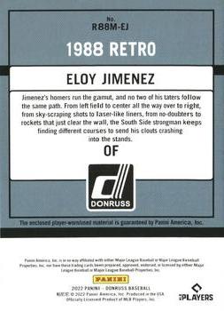 2022 Donruss - Retro 1988 Materials #R88M-EJ Eloy Jimenez Back