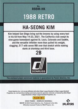 2022 Donruss - Retro 1988 Materials #R88M-HK Ha-Seong Kim Back