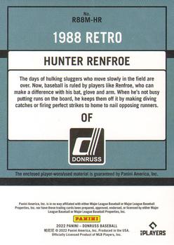 2022 Donruss - Retro 1988 Materials #R88M-HR Hunter Renfroe Back