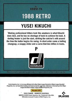 2022 Donruss - Retro 1988 Materials #R88M-YK Yusei Kikuchi Back