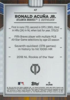 2022 Topps Tribute - Green #47 Ronald Acuña Jr. Back