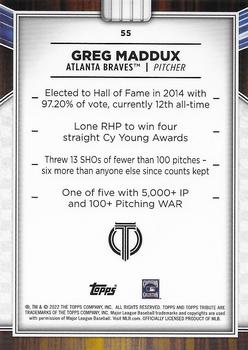 2022 Topps Tribute - Green #55 Greg Maddux Back