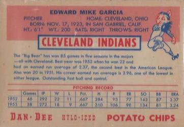 1954 Dan-Dee Potato Chips #NNO Mike Garcia Back