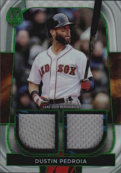 2022 Topps Tribute - Dual Relics Green #DR-DP Dustin Pedroia Front