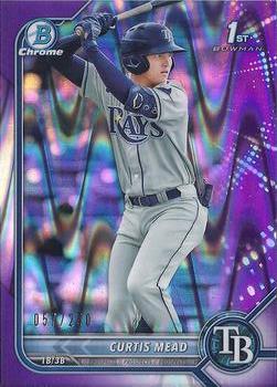2022 Bowman - Chrome Prospects Purple RayWave Refractor #BCP-10 Curtis Mead Front