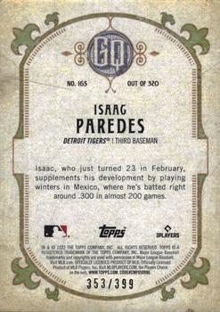 2022 Topps Gypsy Queen - Burnt Umber #165 Isaac Paredes Back