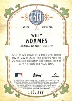 2022 Topps Gypsy Queen - Burnt Umber #191 Willy Adames Back
