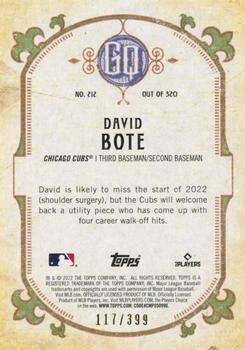 2022 Topps Gypsy Queen - Burnt Umber #212 David Bote Back