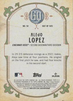 2022 Topps Gypsy Queen - Missing Nameplate #92 Alejo Lopez Back