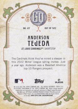 2022 Topps Gypsy Queen - Missing Nameplate #127 Anderson Tejeda Back