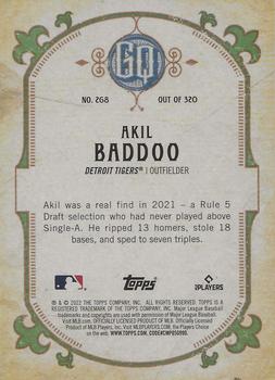 2022 Topps Gypsy Queen - Missing Nameplate #268 Akil Baddoo Back