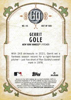 2022 Topps Gypsy Queen - Chrome #115 Gerrit Cole Back