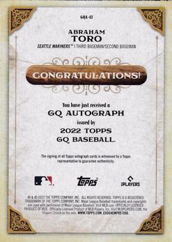 2022 Topps Gypsy Queen - GQ Autographs #GQA-AT Abraham Toro Back