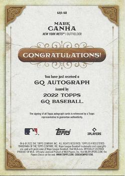 2022 Topps Gypsy Queen - GQ Autographs #GQA-KR Mark Canha Back