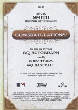2022 Topps Gypsy Queen - GQ Autographs #GQA-KS Kevin Smith Back