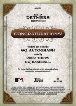 2022 Topps Gypsy Queen - GQ Autographs #GQA-RDE Reid Detmers Back