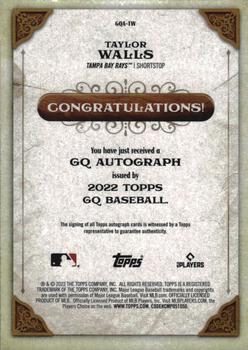 2022 Topps Gypsy Queen - GQ Autographs #GQA-TW Taylor Walls Back