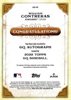 2022 Topps Gypsy Queen - GQ Autographs #GQA-WC William Contreras Back