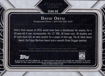 2022 Topps Sterling - Sterling Seasons Autograph Relics Silver #SSAR-DO David Ortiz Back