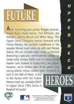 1993 Upper Deck - Future Heroes #NNO Header Card Back