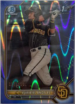 2022 Bowman - Chrome Prospects Blue RayWave Refractor #BCP-32 Euribiel Angeles Front