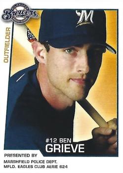 2004 Milwaukee Brewers Police - Marshfield Police Dept., MFLD. Eagles Club Aerie 624 #NNO Ben Grieve Front