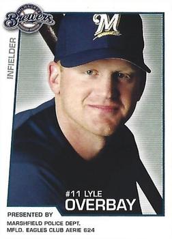 2004 Milwaukee Brewers Police - Marshfield Police Dept., MFLD. Eagles Club Aerie 624 #NNO Lyle Overbay Front