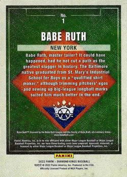 2022 Panini Diamond Kings - Artist's Proof Blue #1 Babe Ruth Back