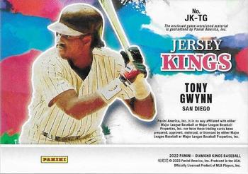 2022 Panini Diamond Kings - Jersey Kings Holo Blue #JK-TG Tony Gwynn Back