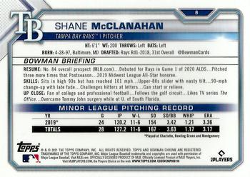 2021 Bowman Chrome Sapphire Edition #8 Shane McClanahan Back
