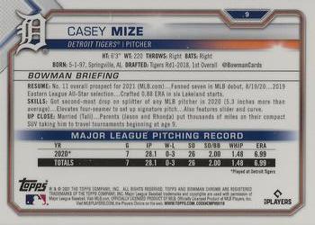 2021 Bowman Chrome Sapphire Edition #9 Casey Mize Back