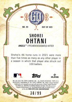 2022 Topps Gypsy Queen - Sepia #39 Shohei Ohtani Back