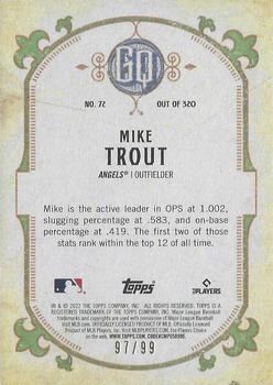 2022 Topps Gypsy Queen - Sepia #72 Mike Trout Back