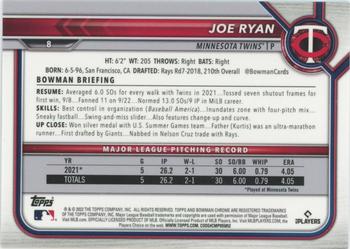2022 Bowman Chrome #8b Joe Ryan Back