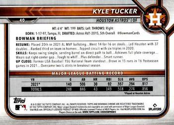 2022 Bowman Chrome #40 Kyle Tucker Back
