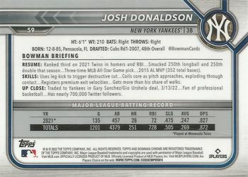 2022 Bowman Chrome #59 Josh Donaldson Back