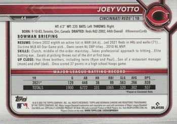 2022 Bowman Chrome #64 Joey Votto Back