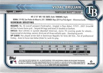 2022 Bowman Chrome #89 Vidal Brujan Back